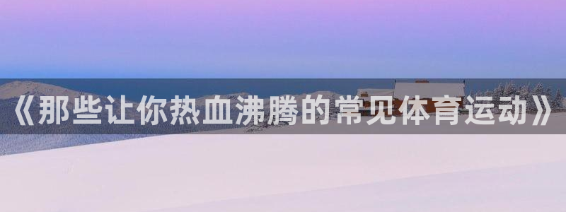 J9官方正版app神州：《那些让你热血沸腾的常见体育运动》